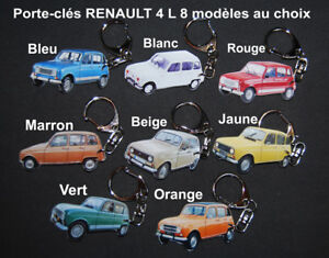 Porte-clés photo de RENAULT 4L - 8 couleurs au choix