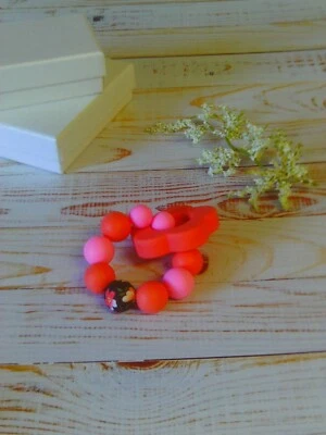 Mini chocalhos sensoriais de aprendizagem flor de silicone com anel de contas ~ Chá de bebê! - Imagem 1 de 4