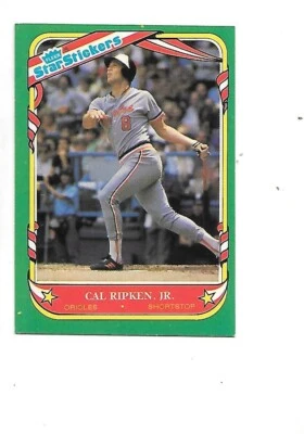 Cal Ripken Jr. HOF 1987 Fleer Star Stickers Baseball Card #101 Baltimore Orioles - Image 1 of 2