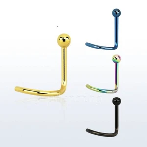 1pc. 20G 2mm Ball Anodized 316L Surgical Steel Nose Screw Nose Ring Stud - Bild 1 von 3