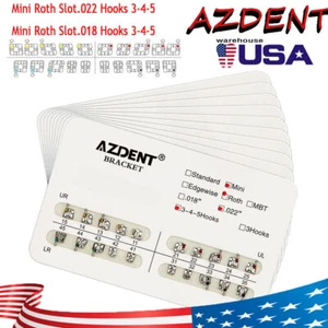AZDENT Ortodoncia Dental Soporte Metal Brackets Mini Roth.022 .018 Ganchos 3-4-5 - Imagen 1 de 11
