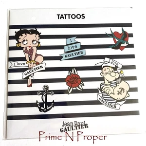 Jean Paul Gaultier Temporary Tattoo Promo Couture Advertising Popeye Betty Boop - Picture 1 of 3