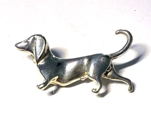 JEZLAINE Vintage Sterling Silver Male Dachshund Wiener Dog Brooch Pin 5.6g - Picture 1 of 8
