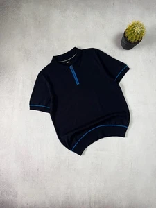Hugo Boss Strick Poloshirt Reißverschluss 1/4 Blau Herren Größe M Old Money Luxus - Bild 1 von 12