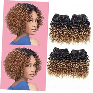 Kinky Curly Bundles Human Hair Bundles 8 inches Curly Human hair 4 Bundles - Picture 1 of 7