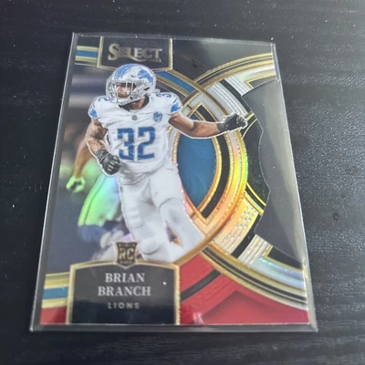 Brian Branch 2023 Select Premier Black & Red Prizm Die-Cut #135 Lions Rookie - Image 1 of 2