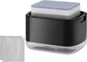 Kitchen Dish Soap Dispenser with Sponge Holder, 2-in-1 Countertop Black - Picture 1 of 6