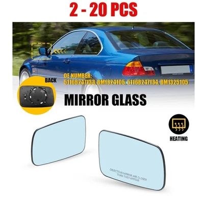 For BMW 2002-2005 745i Base Left&Right Kit Heated Blue Tinted Mirror Glass 2-20X — 第 1/4 张图片
