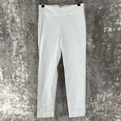 Van Heusen Size 2 Slim Fit Stretch Flat Front Casual Pants White Pull On - Image 1 of 4