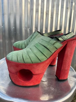 Rare Vintage 1973 Platforms Salvatore Deodato 4 Romea Iconic Vintage Shoes - Image 1 of 4