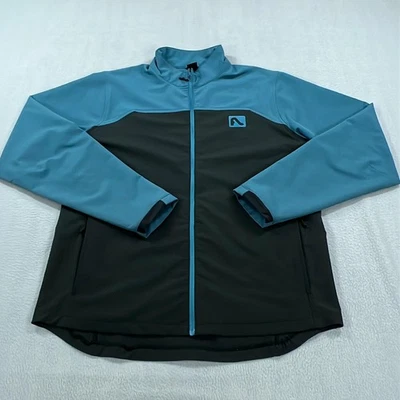 FlyLow D Jacket Mens Medium Black Blue Soft Shell Full Zip Hiking 3980-1900 - Image 1 of 4