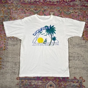 Camiseta de recuerdo vintage Okinawa Japón talla grande blanca de colección - Imagen 1 de 5