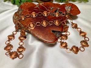 Vintage Indianer Donnervogel Link Kupfer Concho Gürtel Halskette - Bild 1 von 12