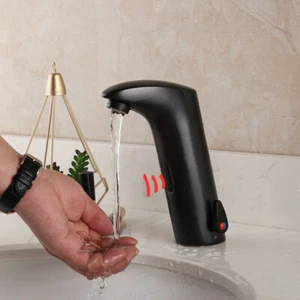 Rubinetto lavabo automatico manuale bagno senza sensore touchless montato a ponte - Foto 1 di 12