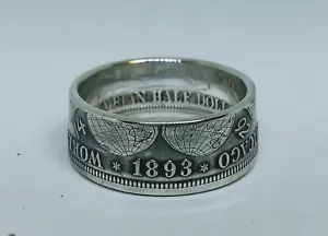 1893 Columbian Half Dollar made into a silver coin ring sz.9,10,11,12,13 or 14 - Picture 1 of 4