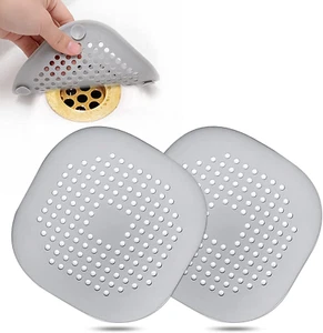 Hair Drain Catcher,Square Drain Cover for Shower Silicone Hair Stopper with Suct - Picture 1 of 12