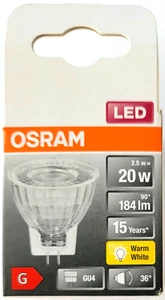 OSRAM LED Strahler 2,5W = 20W warmweiß GU4 MR11 36° Abstrahlwinkel 12V 184lm - Bild 1 von 5