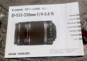 Canon EFS Lens EF-S 55-250mm f/4-5.6 IS Instruction Manual Guide LNC - Picture 1 of 3
