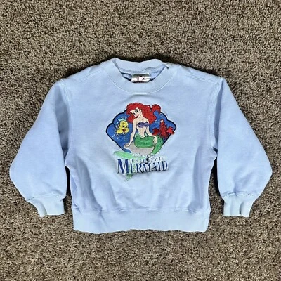 Sudadera Vintage Disney Sirenita Cuello Redondo JUVENTUD Talla XXS 2/3 Bordada Foto 1 de 4