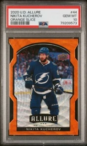 2020 Upper Deck Allure 44 Nikita Kucherov Orange Slice PSA 10 POP 1 SP - Picture 1 of 2