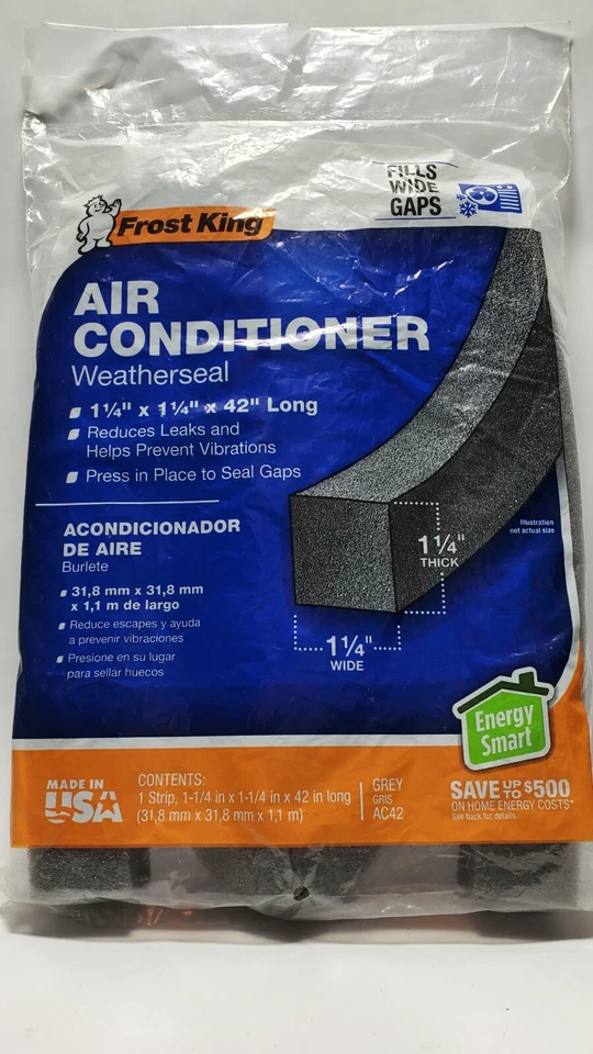 FROST KING AC42H 1-1/4" X 1-1/4" X 42" AIR CONDITIONER FOAM WEATHER SEAL LOT 11 - Image 1 of 2