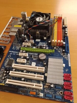 MOBO ASROCK K10N78D + RAM 2GB DDR2 + CPU ATHLON II (GPU INCLUDED) - Immagine 1 di 4