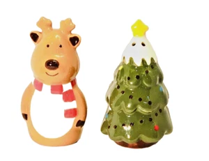 Holiday Salz & Pfefferstreuer Set Weihnachtsbaum und Rentier Set - Bild 1 von 5