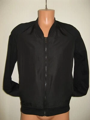 WORN ONCE BOYS BRAVE SOUL BLACK SHINY BOMBER STYLE ZIP FRONT JACKET AGE 11-12 - Image 1 of 4
