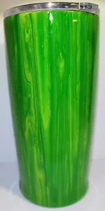 Built 20 oz Tumbler Green Yellow Multi Color Paint Poured Epoxy Removable Lid - Picture 1 of 7