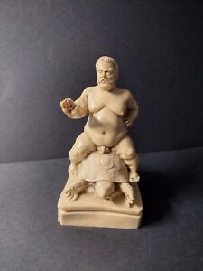 T.L P.A.T  Fat Naked Dwarf Riding Turtle Alabaster Statue Braccio D. Bartolo