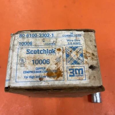 13- 3M Scotchlok Copper Compression Connector 2/0 AWG  Wire Model 10006 - Image 1 of 2