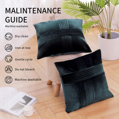 PACK de 2 fundas de almohada funda de cojín de terciopelo para decoración de sofá funda de cojín premium Foto 1 de 4