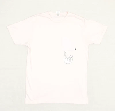 Ripndip Men's T Shirt Short Sleeve Solid Pocket Tee Cat Cotton Pink Size L - Image 1 of 4
