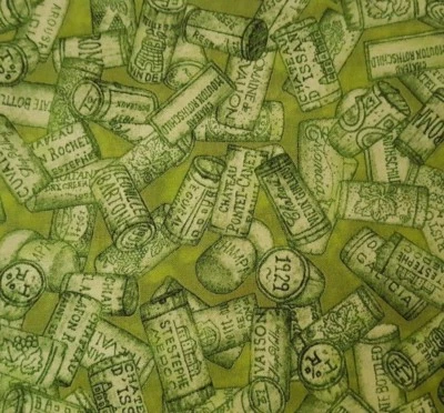 Corchos de vino verdes perfectamente vintage por Dan Morris acolchado tesoros Foto 1 de 3