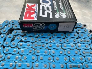 RK 530 GXW Chain, Blue for Suzuki GSF 1250 Bandit, GSX 1300 B-King, 118 Links - Picture 1 of 5