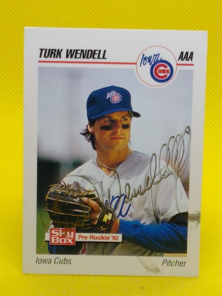 Turk Wendell 1992 Skybox #109 PERSONAL AUTOGRAPH - Image 1 of 1