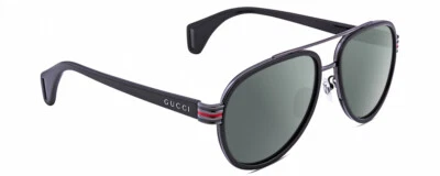 Gucci GG0447S Unisex Pilot Polarized Sunglasses Black Gunmetal 58 mm 4 Options - Image 1 of 4