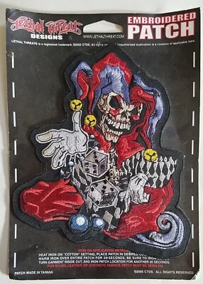 NOVO PATCH BORDADO CAVEIRA BOBO DA CORTE AMEAÇA LETAL 5,5"x6" LT30022 - Imagem 1 de 2