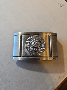 Vintage silberfarben Löwenkopf Kleid Stil Gürtelschnalle aus Italien - Bild 1 von 4