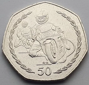 1997 Isle of Man Phillip McCallen TT 50p Münze - im Umlauf  - Bild 1 von 2