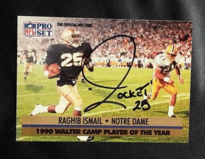 ROCKET ISMAIL NOTRE DAME AUTOGRAPHED SIGNED 1991 PRO SET ROOKIE FOOTBALL CARD - Picture 1 of 2