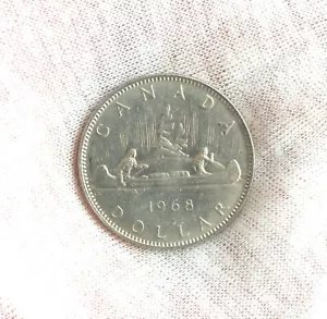 Dólar canadiense 1968 $1 Voyageur de banco - Imagen 1 de 2