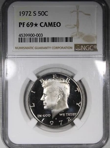 1972-S Kennedy Half Dollar NGC PR69 STAR CAMEO Attractive Mirrors - Picture 1 of 2