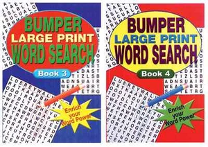 2 x BUMPER LARGE PRINT WORD SEARCH PUZZLE BOOK PAD A4 ADULT WORDSEARCH - Picture 1 of 3