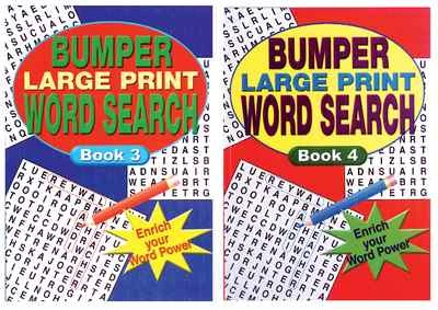 2 x BUMPER LARGE PRINT WORD SEARCH PUZZLE BOOK PAD A4 ADULT WORDSEARCH - Image 1 of 3
