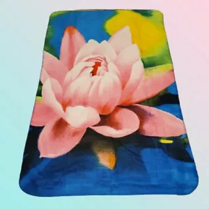 Pink Waterlily Relax Plush Throw Blanket Fleece Bed Sofa Couch Lap Soft Floral - Picture 1 of 2