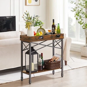 Console Table Narrow Entryway Hallway Storage Sofa Table with Removable Drawers - Picture 1 of 8