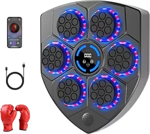 Music Boxing Machine Bluetooth Smart Boxing Wall Mount Machine w/ Boxing Gloves - Picture 1 of 9