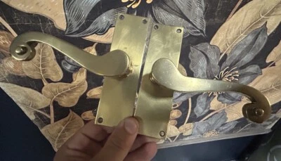 Paire de Poignée de Porte Ancien Bronze XIXeme Serrure Empire Château - Photo 1/4