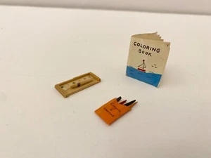 Vintage Miniature Dollhouse Color Palette, Book, and crayons lot - Picture 1 of 7
